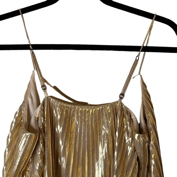 Abercrombie & Fitch Gold Champagne Pleated Swing Tank Top - Picture 7 of 13